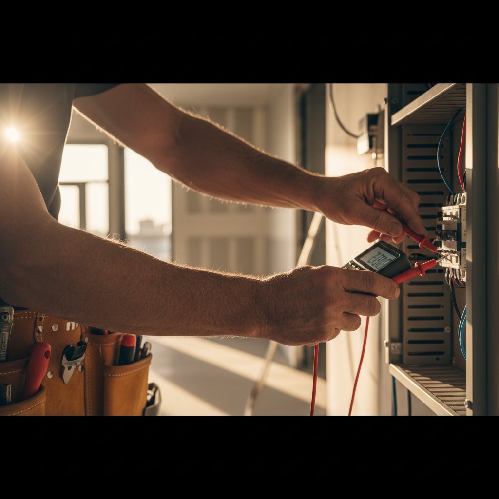 Electrical installation work in progress